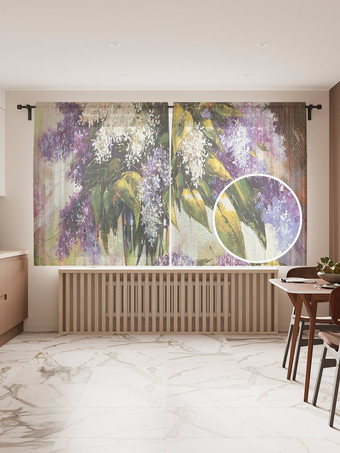 Комплект штор JoyArty Букет сирени 1.45x1.8 м tul_62743_145x180 (2 шт)