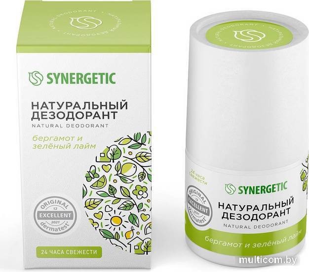 Дезодорант шариковый Synergetic Бергамот - зеленый лайм 50 мл