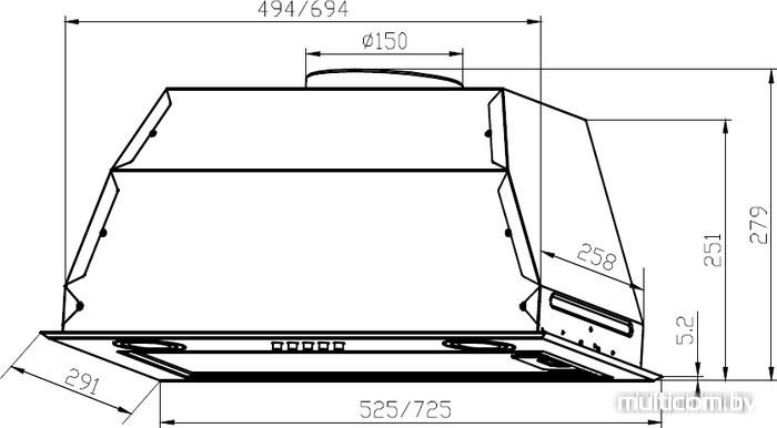 Кухонная вытяжка LEX GS Bloc P 600 (слоновая кость)
