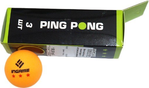 Мяч для настольного тенниса Ingame IG020 (3 звезды, 3 шт., оранжевый)