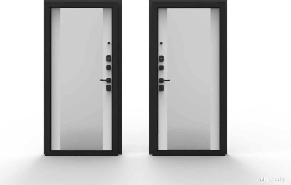 Металлическая дверь Guard Line зеркало 86x205 правая (графит/шагрень белая)