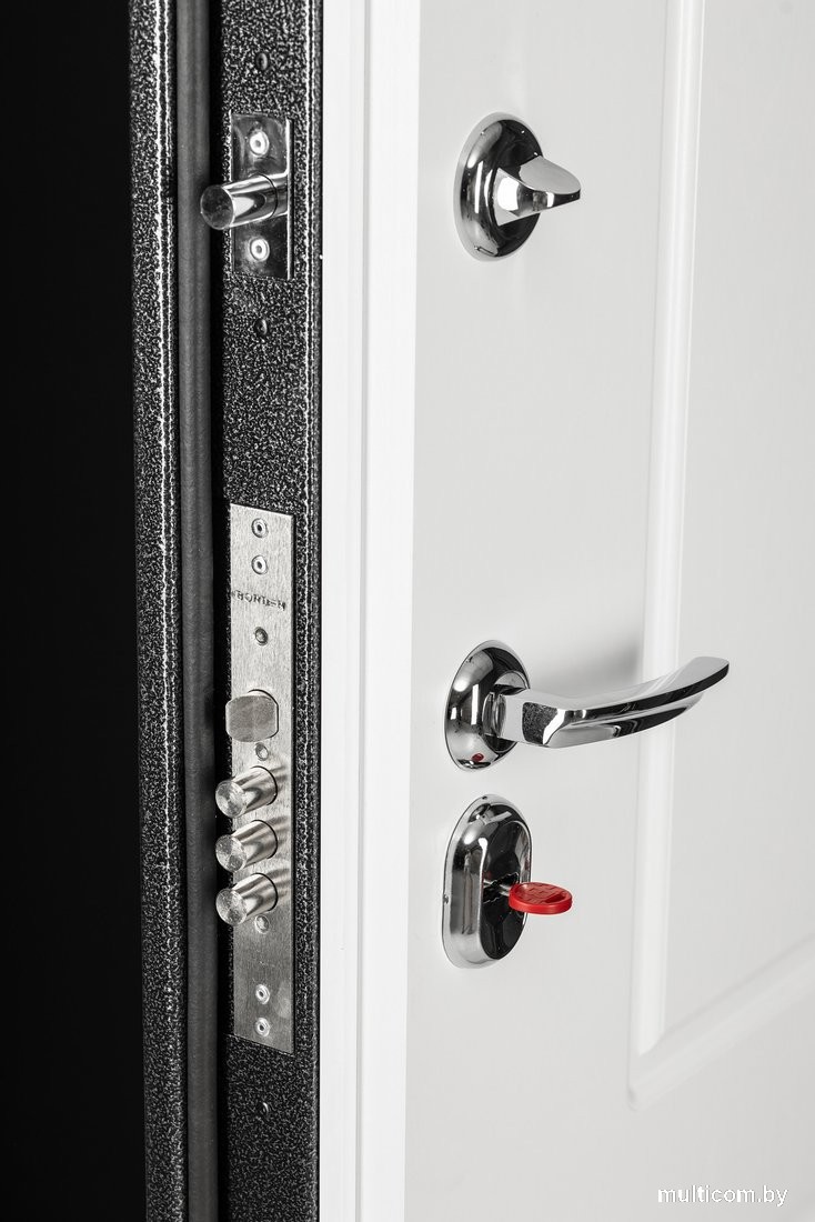 Металлическая дверь Guard Термо MG109 86x205 левая (черное серебро/белый ясень)