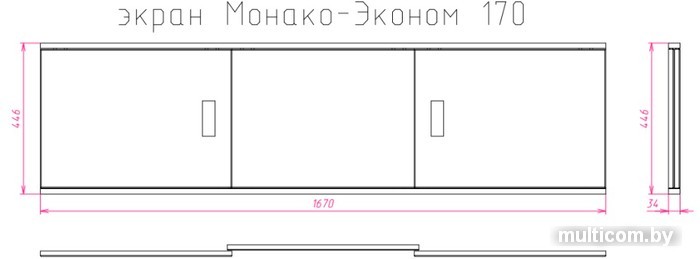 Экран под ванну Onika Монако-эконом 170