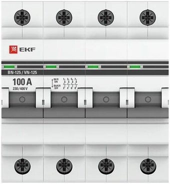 Выключатель нагрузки EKF PROxima 4P 100А ВН-125 SL125-4-100-pro