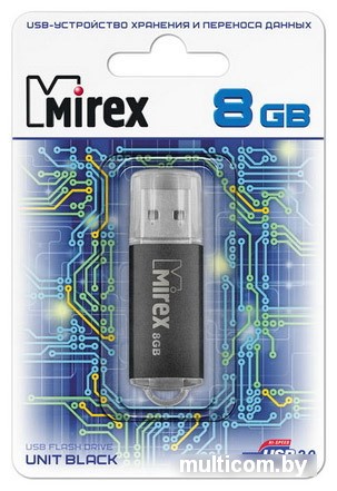 USB Flash Mirex UNIT BLACK 8GB (13600-FMUUND08)