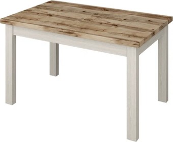 Кухонный стол Senira Кастусь 110-145x70 (береза сандал/белый)
