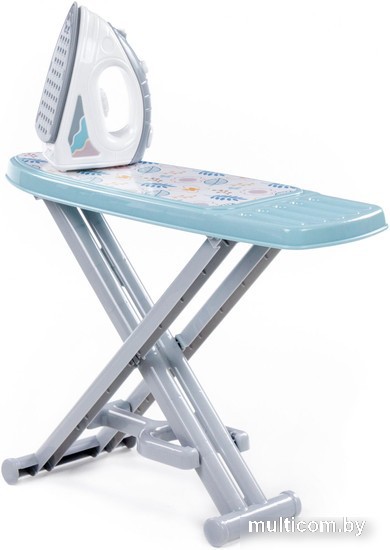 Набор хозяйственный игрушечный Полесье Утюжокс гладильной доской №3 67453 (серый/голубой)