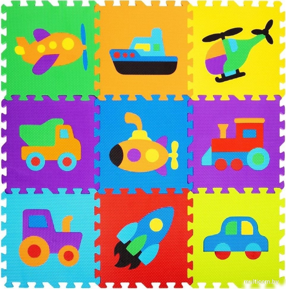 Коврик-пазл Юнландия Машинки 664667