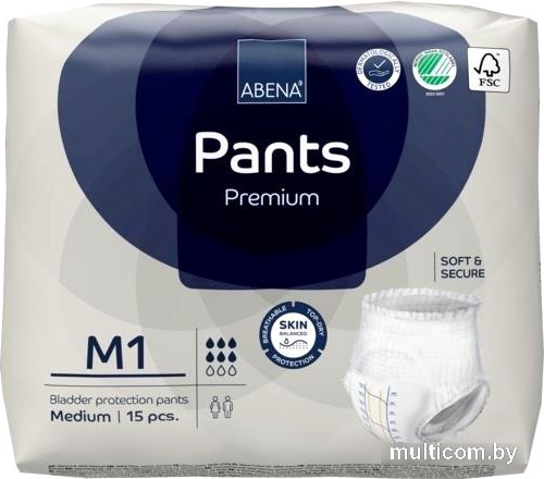 Трусы-подгузники для взрослых Abena Pants M1 Premium (15 шт)