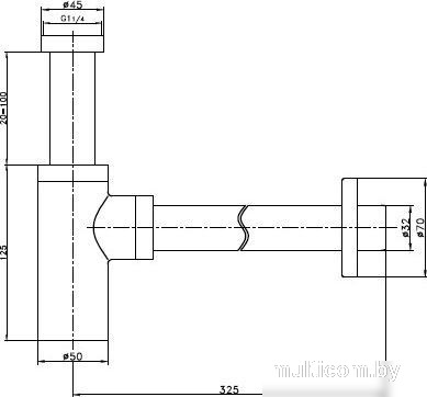 Сифон Lauter 21635B (черный матовый)