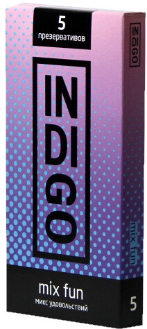 Рельефные презервативы Indigo Mix Fun №5 микс удовольствий