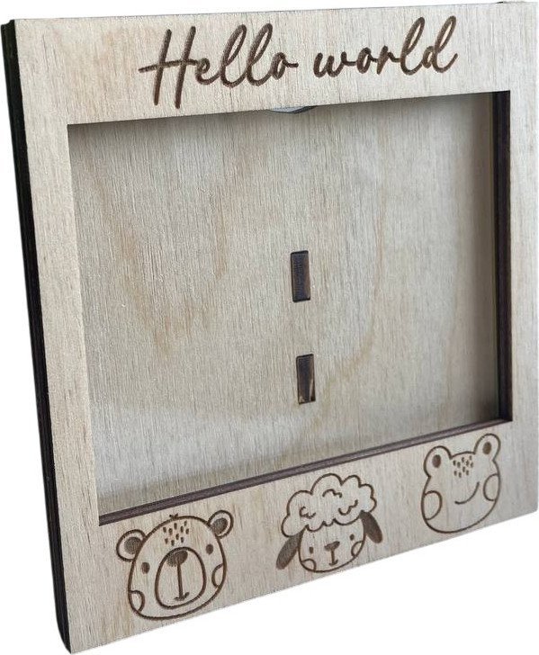 Фоторамка ОМурМебель для УЗИ с оргстеклом Hello world
