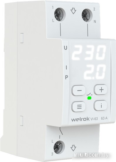 Реле напряжения Welrok VI-63 (белый)