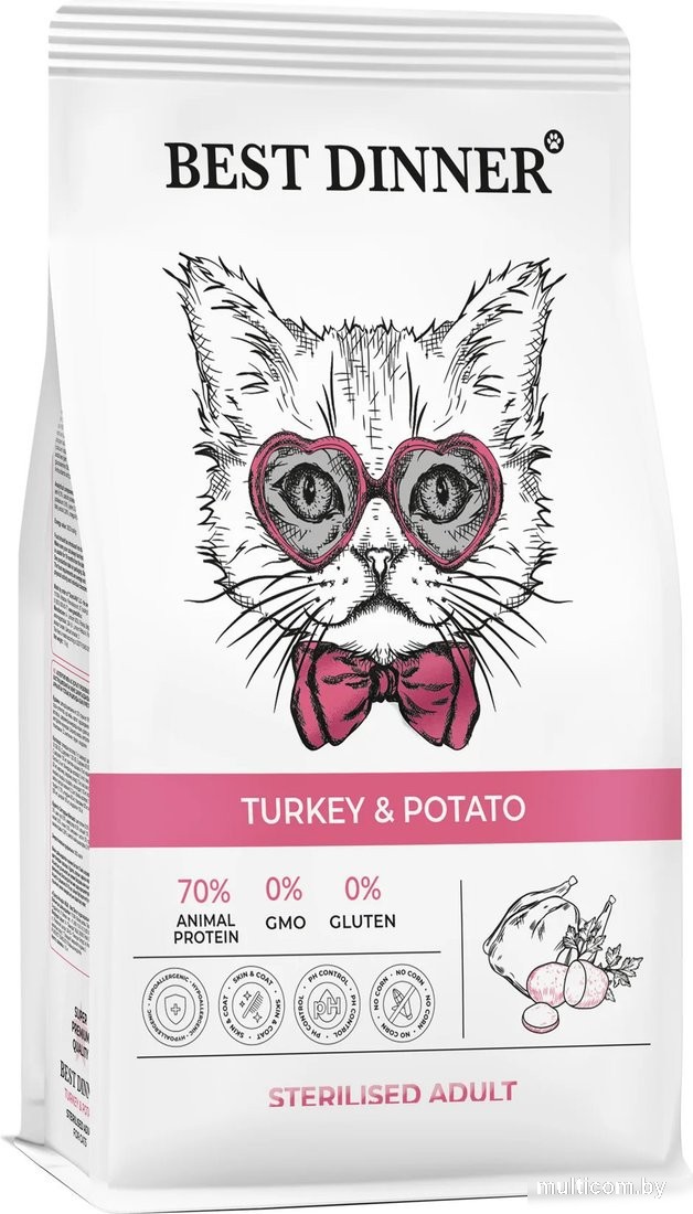 Сухой корм для кошек Best Dinner Adult Sterilised Turkey & Potato (10кг)