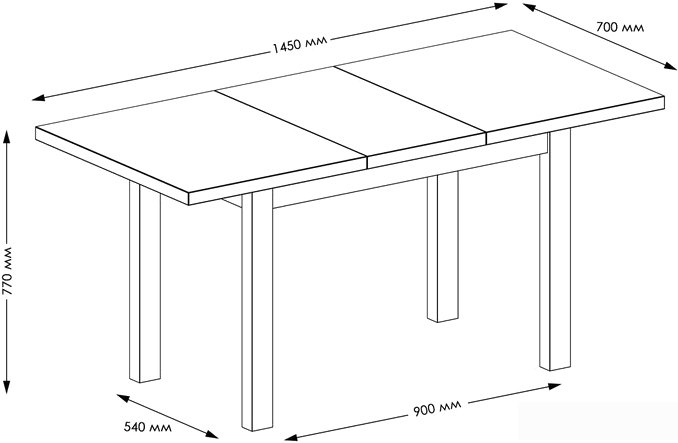 Кухонный стол Senira Кастусь 110-145x70 (береза сандал/белый)