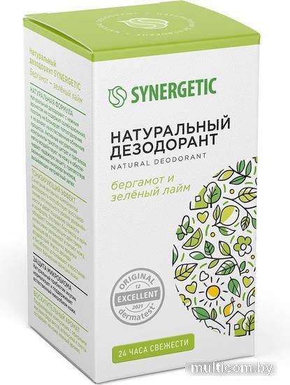 Дезодорант шариковый Synergetic Бергамот - зеленый лайм 50 мл