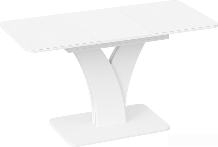 Кухонный стол Трия Люксембург тип 2 (белый/стекло белое матовое)