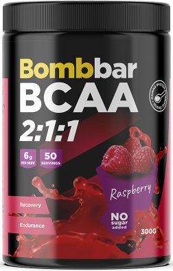 BCAA Bombbar BCAA 2:1:1 (300 г, малина)