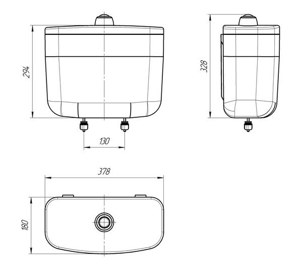 Бачок для унитаза Инкоэр Нижний (белый)