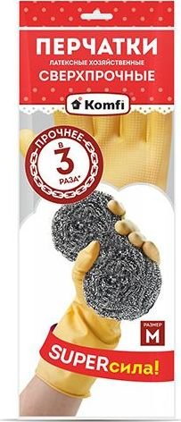 Латексные перчатки Komfi Сверхпрочные (M, 2 шт, бежевый)