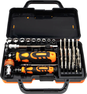 Набор отвертка с битами и головками Kranz KR-12-4778 (31 предмет)