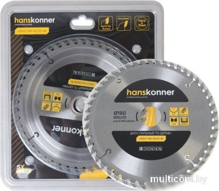 Пильный диск Hanskonner H9022-190-30/20-48