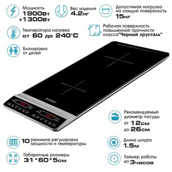 Настольная плита Endever Skyline IP-67