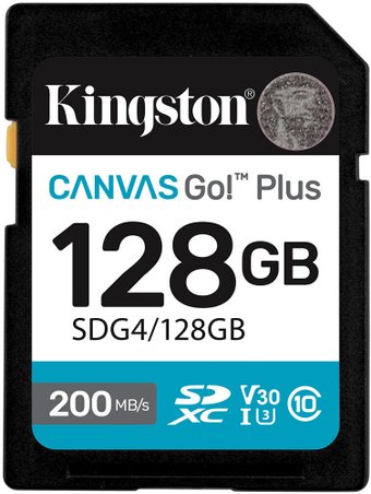 Карта памяти Kingston Canvas Go! Plus SDXC 128GB SDG4/128GB