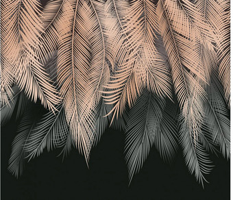 Фотообои Citydecor Пальмовые листья с оттенком 300x260 (бежевый-серый)