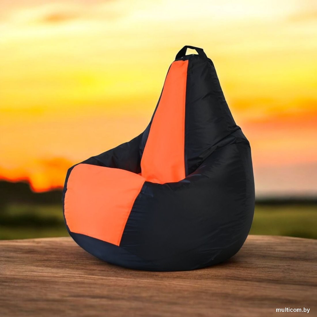 Кресло-мешок Mio Tesoro Груша Kombo XXL GF-130x85-CHO (черный/оранжевый)