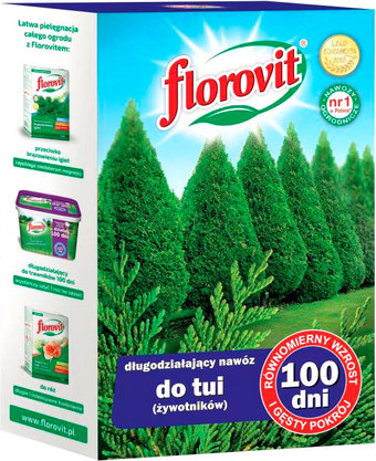 Удобрение Florovit Для туй 100 дней (1 кг, коробка)