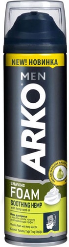 Пена для бритья Arko Men Hemp с маслом семян конопли (200 мл)