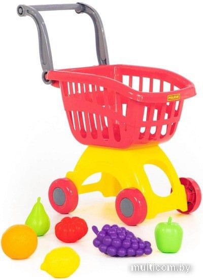 Тележка игрушечная Полесье Мини + набор продуктов №3 71378