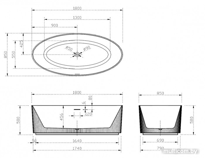 Ванна Abber 170x80 AB9329-1.7 R