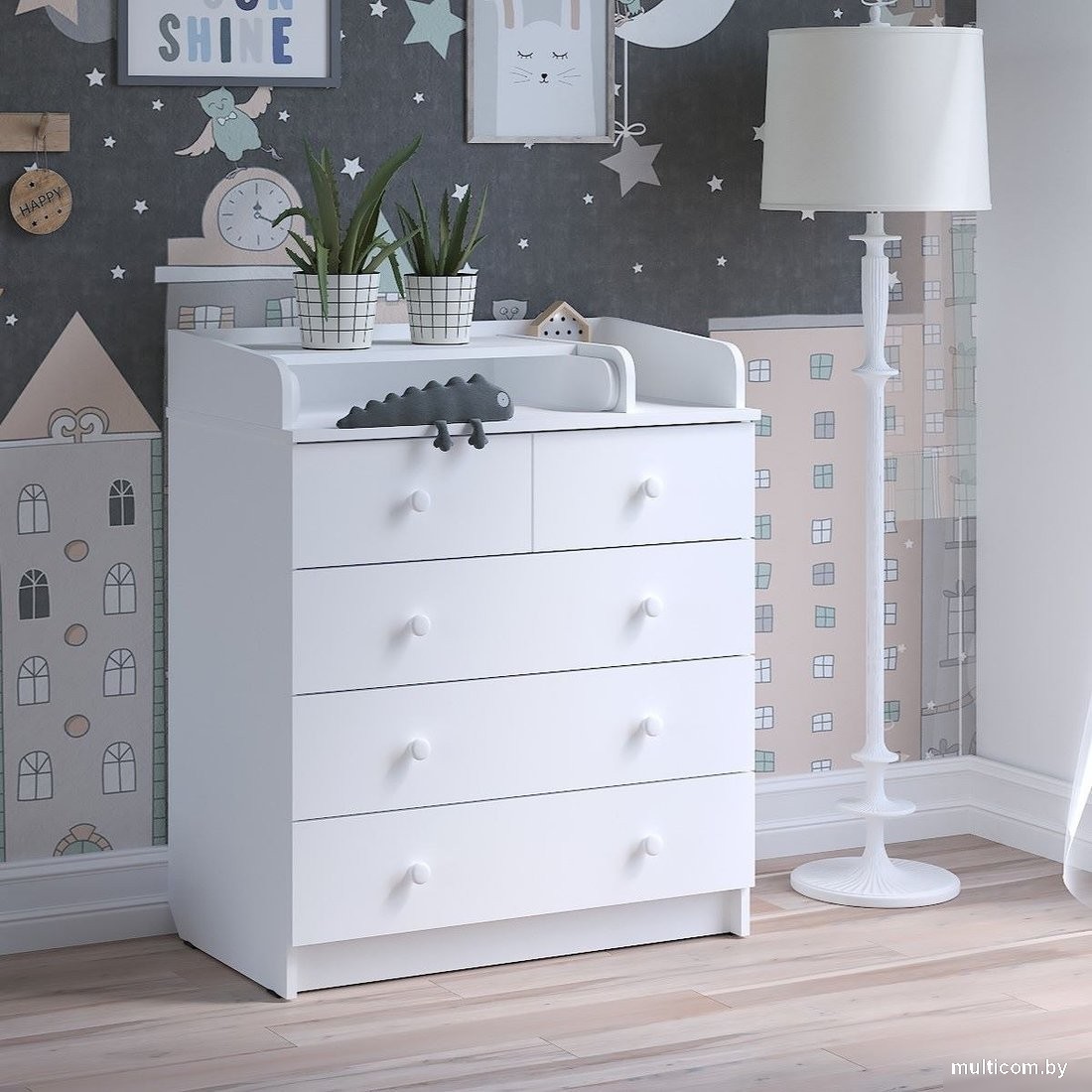 Детский комод Атон Сириус-2 805 (белая аляска)