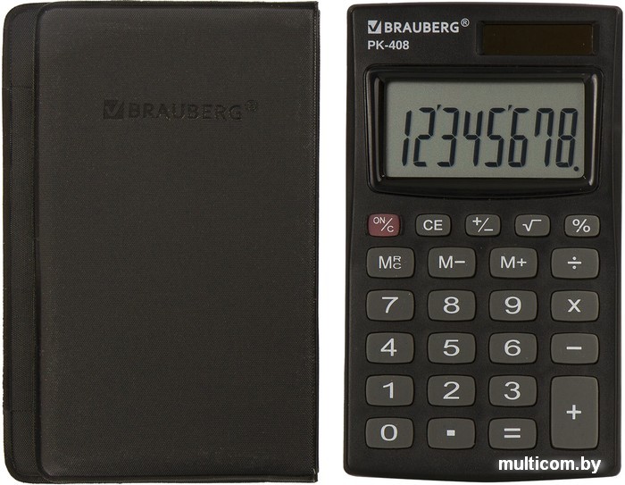 Калькулятор BRAUBERG PK-408-BK 250517 (черный)