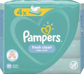Влажные салфетки Pampers Fresh Clean (4x52 шт)