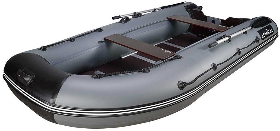 Моторно-гребная лодка Адмирал АМ-380 (серый/черный)