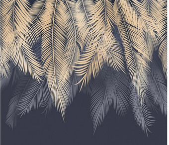 Фотообои Citydecor Пальмовые листья с оттенком 300x260 (бежевый-синий)