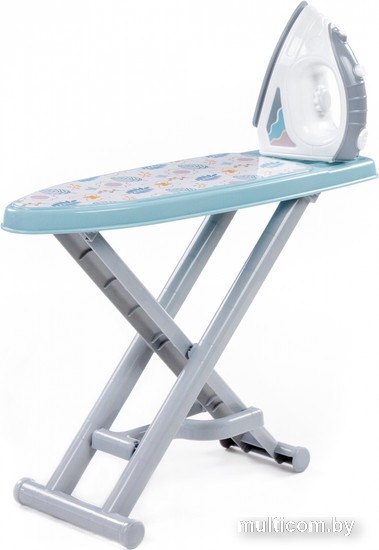 Набор хозяйственный игрушечный Полесье Утюжокс гладильной доской №3 67453 (серый/голубой)