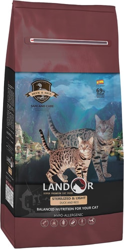 Сухой корм для кошек Landor Adult Sterilized & Light Duck with Rice 10 кг