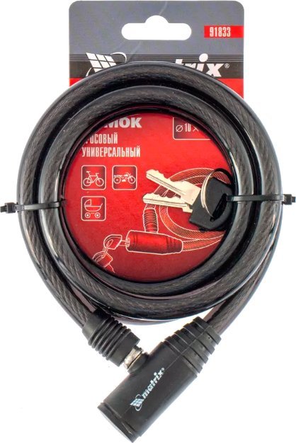 Тросовый велосипедный замок Matrix 91833