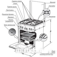 Кухонная плита GEFEST 5100-02 0001 (чугунные решетки)