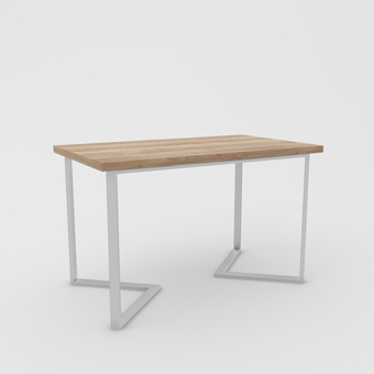 Кухонный стол Hype Mebel Дельта 125x75 (белый/дуб галифакс натуральный)