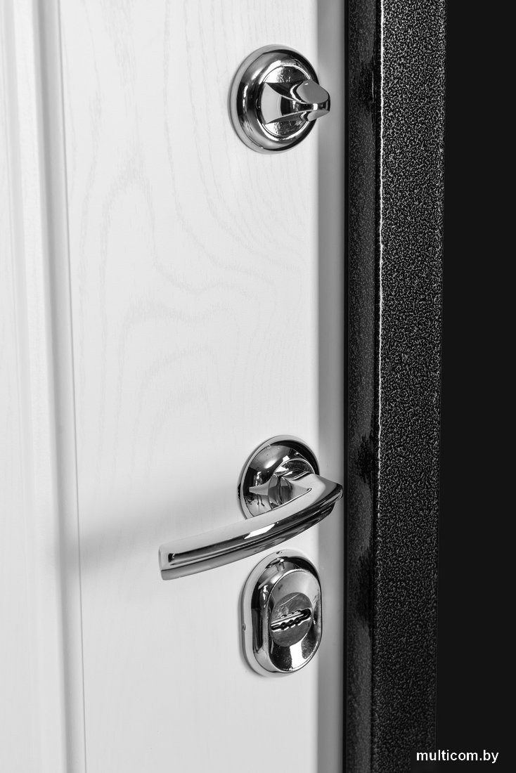 Металлическая дверь Guard Термо MG109 86x205 правая (черное серебро/белый ясень)