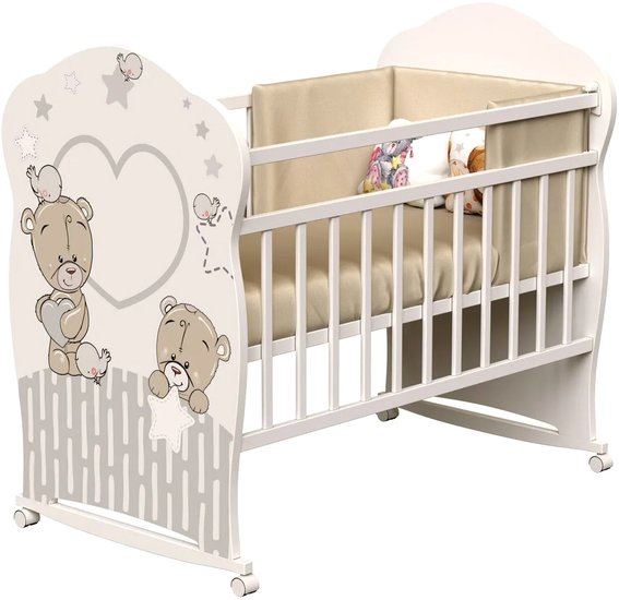 Классическая детская кроватка VDK Forever Friеnds колесо-качалка (слоновая кость)