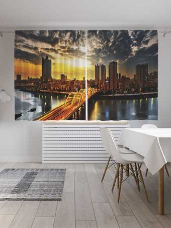 Комплект штор JoyArty Городской трафик на закате 1.45x1.8 м (2 шт)