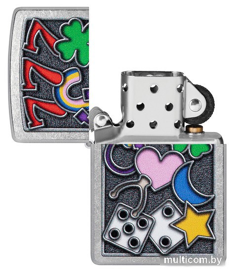 Зажигалка Zippo Street Chrome All Luck 48682