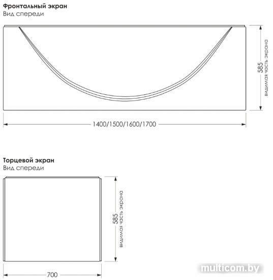 Экран под ванну Метакам Italy 160