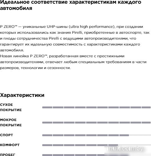 Летние шины Pirelli P Zero Luxury Saloon 255/35R19 96Y (run-flat)